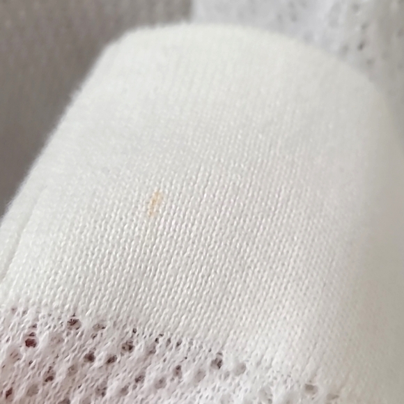 TALBOTS Lightweight Open Weave 100% Pima Cotton White Long Sleeve Sweater, MP - Picture 6 of 6